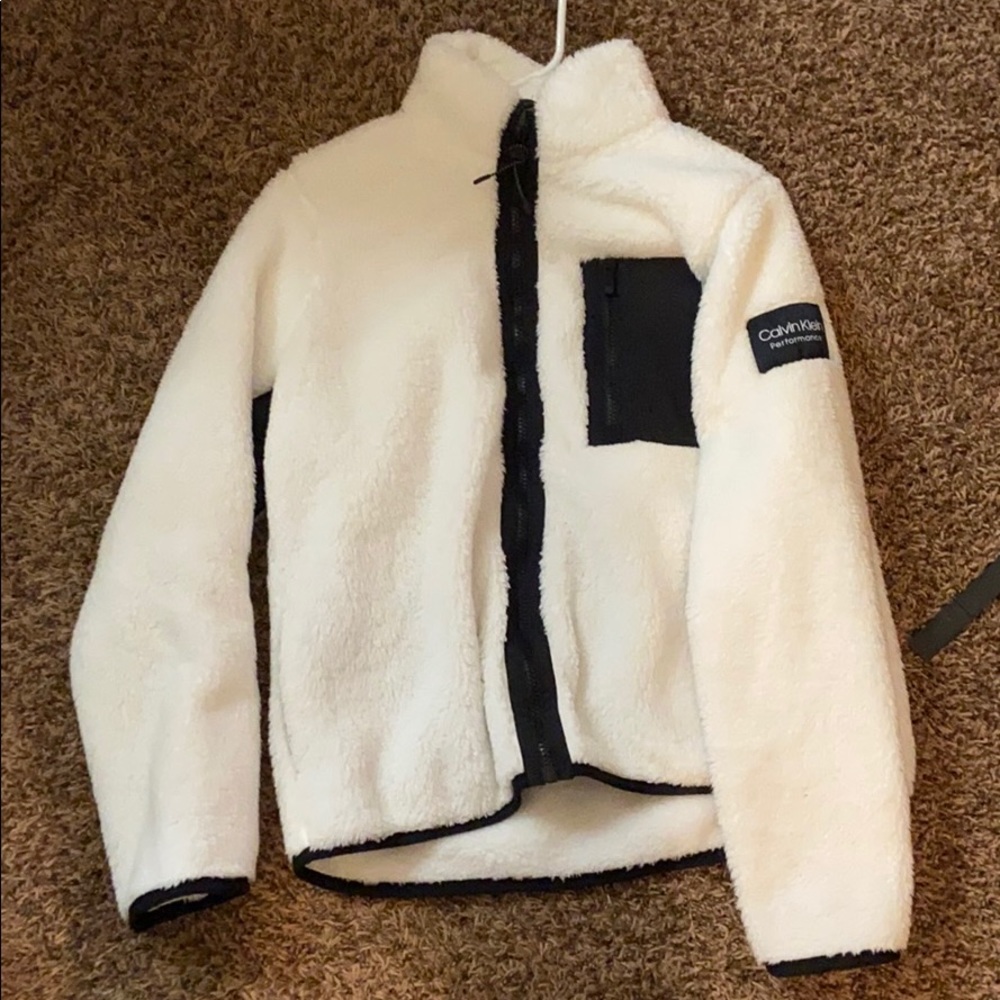 Calvin Klein fuzzy zip up